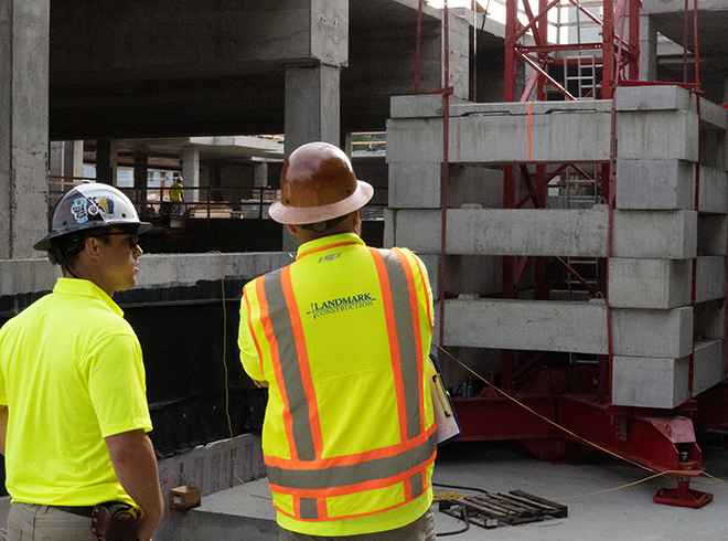 Two men on a construction site